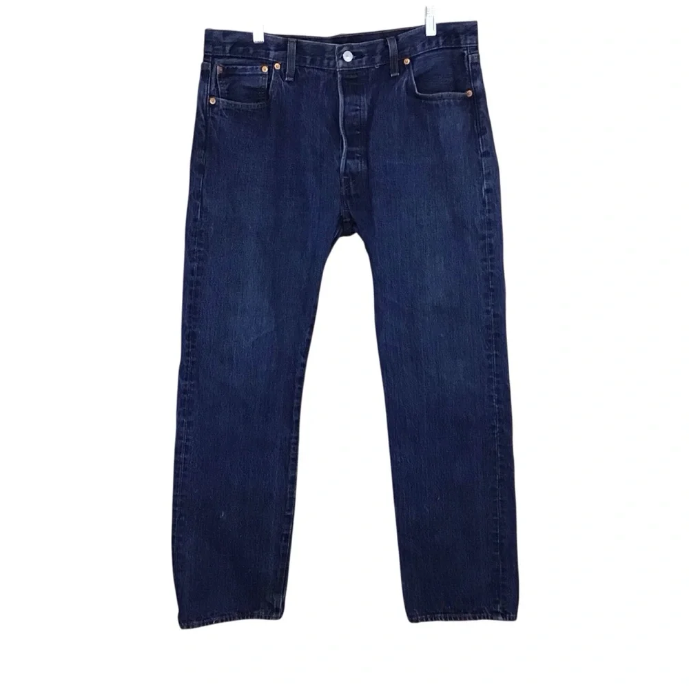 Levi's 501 Button Fly Jeans Dark Wash Straight Men's 36 X 32